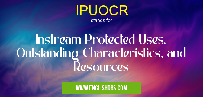 IPUOCR means Instream Protected Uses, Outstanding Characteristics, and Resources IPUOCR