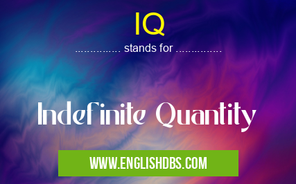 IQ means Indefinite Quantity IQ