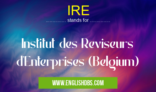 IRE means Institut des Reviseurs d'Enterprises (Belgium) IRE