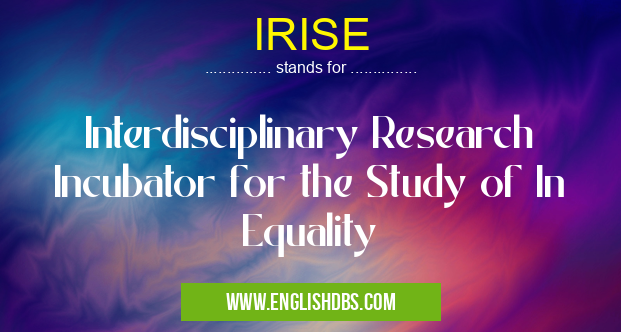 IRISE means Interdisciplinary Research Incubator for the Study of In Equality IRISE