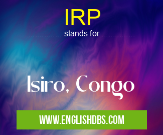 IRP means Isiro, Congo IRP