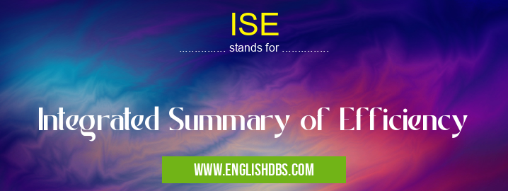 ISE means Integrated Summary of Efficiency ISE