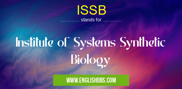 ISSB means Institute of Systems Synthetic Biology ISSB
