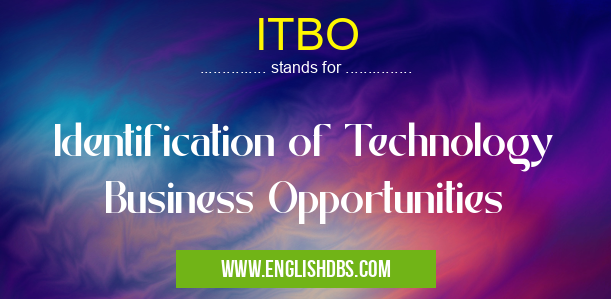 ITBO means Identification of Technology Business Opportunities ITBO
