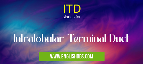 ITD means Intralobular Terminal Duct ITD
