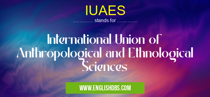 IUAES means International Union of Anthropological and Ethnological Sciences IUAES