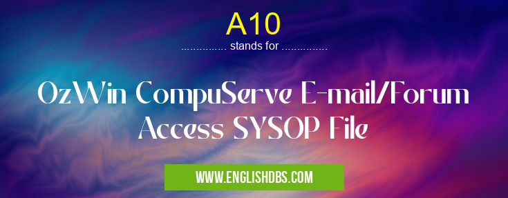 A10 means OzWin CompuServe E-mail/Forum Access SYSOP File A10