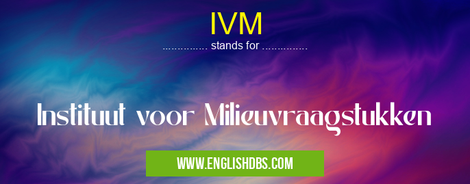 IVM means Instituut voor Milieuvraagstukken IVM