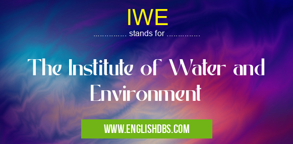 IWE means The Institute of Water and Environment IWE