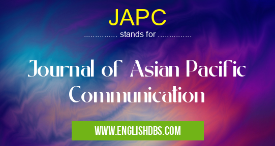 JAPC means Journal of Asian Pacific Communication JAPC