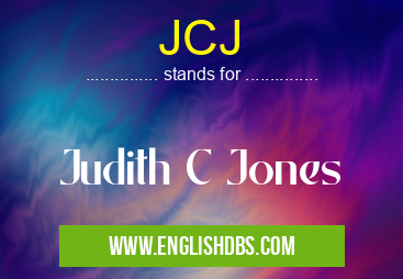 JCJ means Judith C Jones JCJ