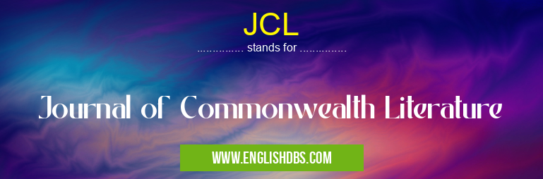JCL means Journal of Commonwealth Literature JCL