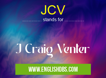 JCV means J Craig Venter JCV