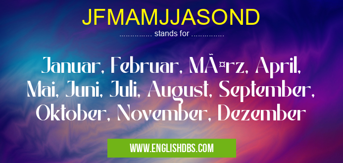 JFMAMJJASOND means Januar, Februar, März, April, Mai, Juni, Juli, August, September, Oktober, November, Dezember JFMAMJJASOND