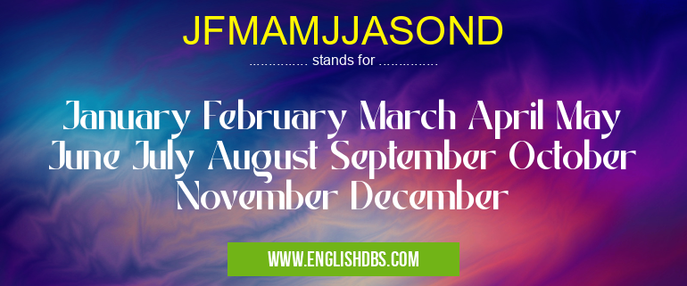 JFMAMJJASOND means January February March April May June July August September October November December JFMAMJJASOND