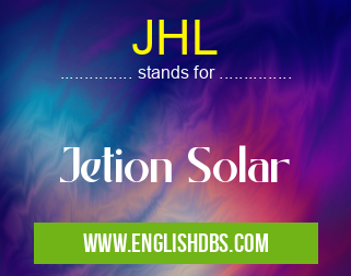 JHL means Jetion Solar JHL