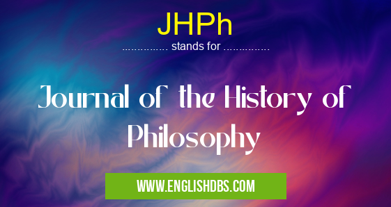 JHPh means Journal of the History of Philosophy JHPh
