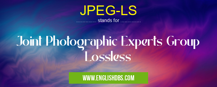JPEG-LS means Joint Photographic Experts Group Lossless JPEG-LS