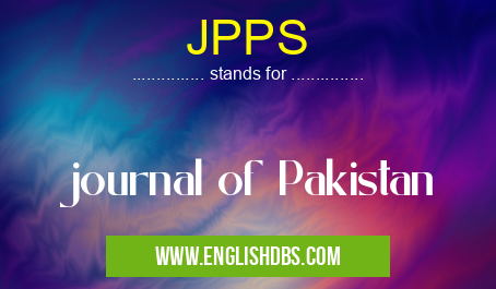 JPPS means journal of Pakistan JPPS