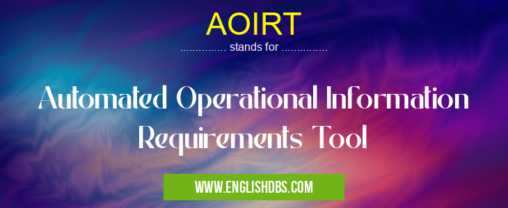 AOIRT means Automated Operational Information Requirements Tool AOIRT