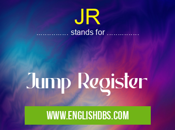 JR means Jump Register JR