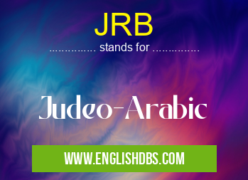 JRB means Judeo-Arabic JRB