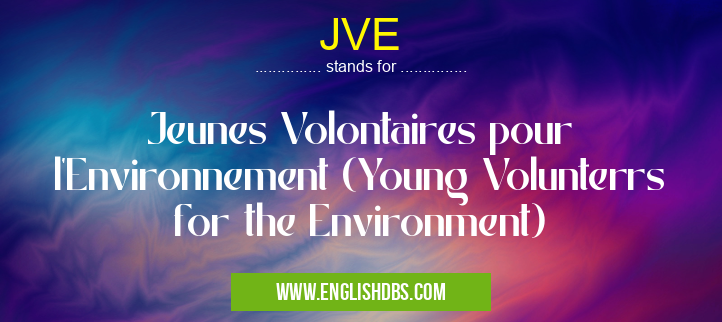 JVE means Jeunes Volontaires pour l'Environnement (Young Volunterrs for the Environment) JVE
