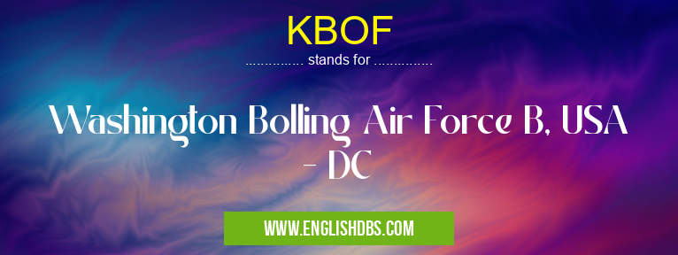 KBOF means Washington Bolling Air Force B, USA - DC KBOF