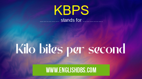 KBPS means Kilo bites per second KBPS