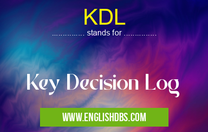 KDL means Key Decision Log KDL