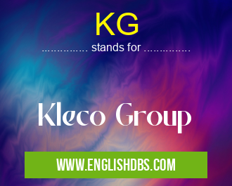 KG means Kleco Group KG