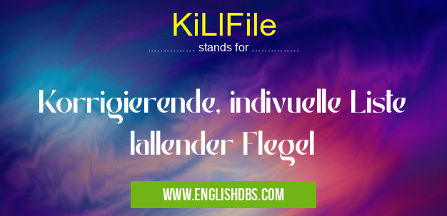 KiLlFile means Korrigierende, indivuelle Liste lallender Flegel KiLlFile