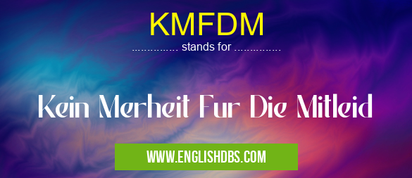 KMFDM means Kein Merheit Fur Die Mitleid KMFDM
