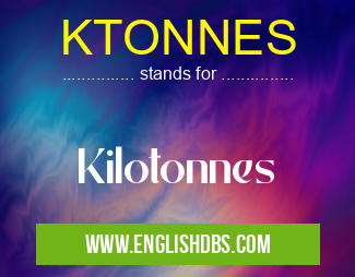 KTONNES means Kilotonnes KTONNES