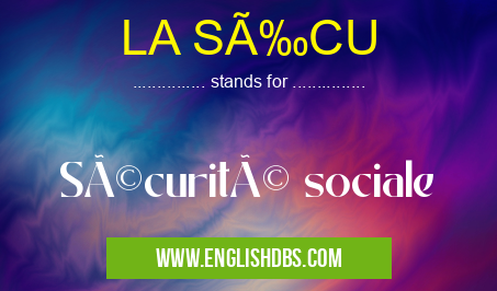 LA SÉCU means Sécurité sociale LA SÉCU