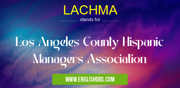LACHMA means Los Angeles County Hispanic Managers Association LACHMA