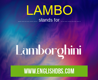 LAMBO means Lamborghini LAMBO