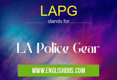 LAPG means LA Police Gear LAPG