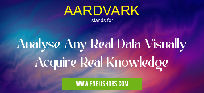 AARDVARK means Analyse Any Real Data Visually Acquire Real Knowledge AARDVARK