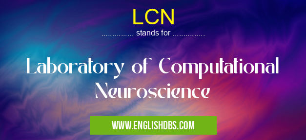 LCN means Laboratory of Computational Neuroscience LCN