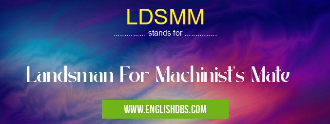 LDSMM means Landsman For Machinist's Mate LDSMM