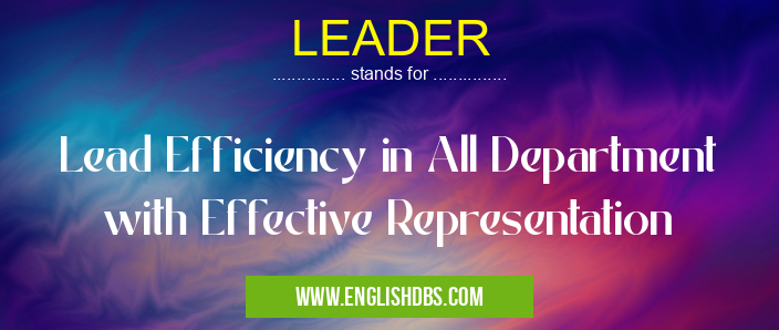 LEADER means Lead Efficiency in All Department with Effective Representation LEADER
