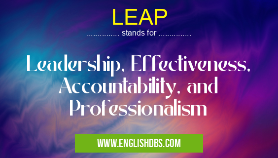 LEAP means Leadership, Effectiveness, Accountability, and Professionalism LEAP