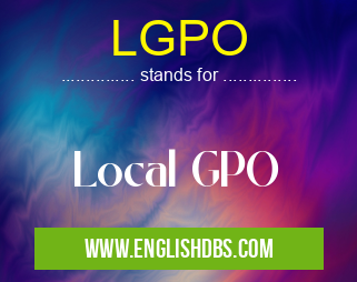 LGPO means Local GPO LGPO