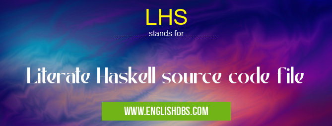 LHS means Literate Haskell source code file LHS