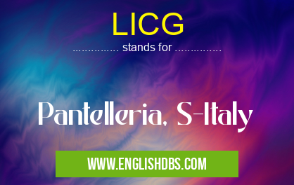 LICG means Pantelleria, S-Italy LICG
