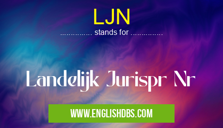 LJN means Landelijk Jurispr Nr LJN