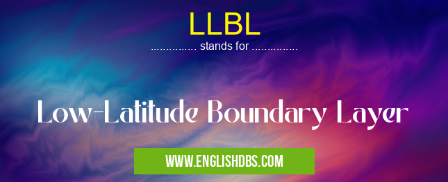LLBL means Low-Latitude Boundary Layer LLBL