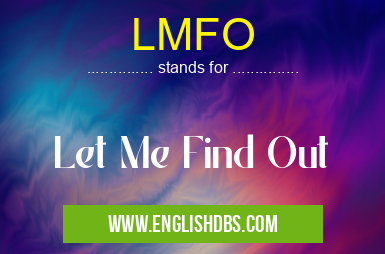 LMFO means Let Me Find Out LMFO