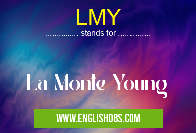 LMY means La Monte Young LMY